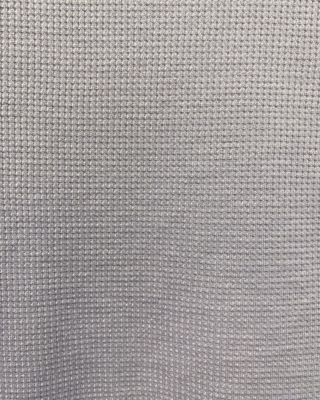 Asymmetric Waffle Knit T-Shirt with Elongated Front Hem - 3/4 Sleeve High Neck Women's Top