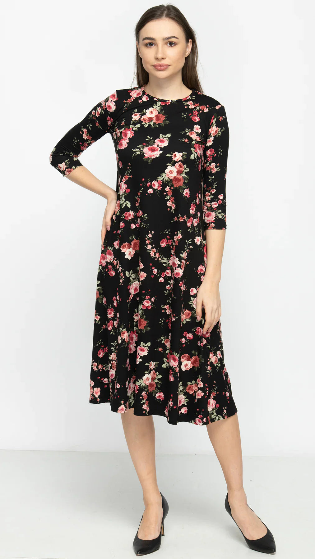 A- Line Dress - Roses