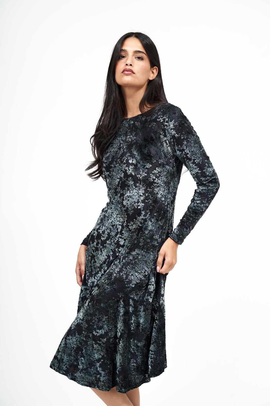 Grey Velvet Dress