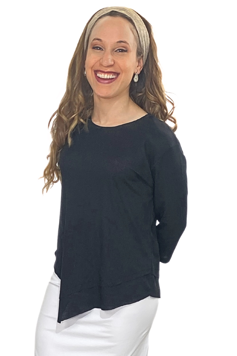 Asymmetrical Stylish Ribbed Tunic - Soft Fabric and Full Coverage