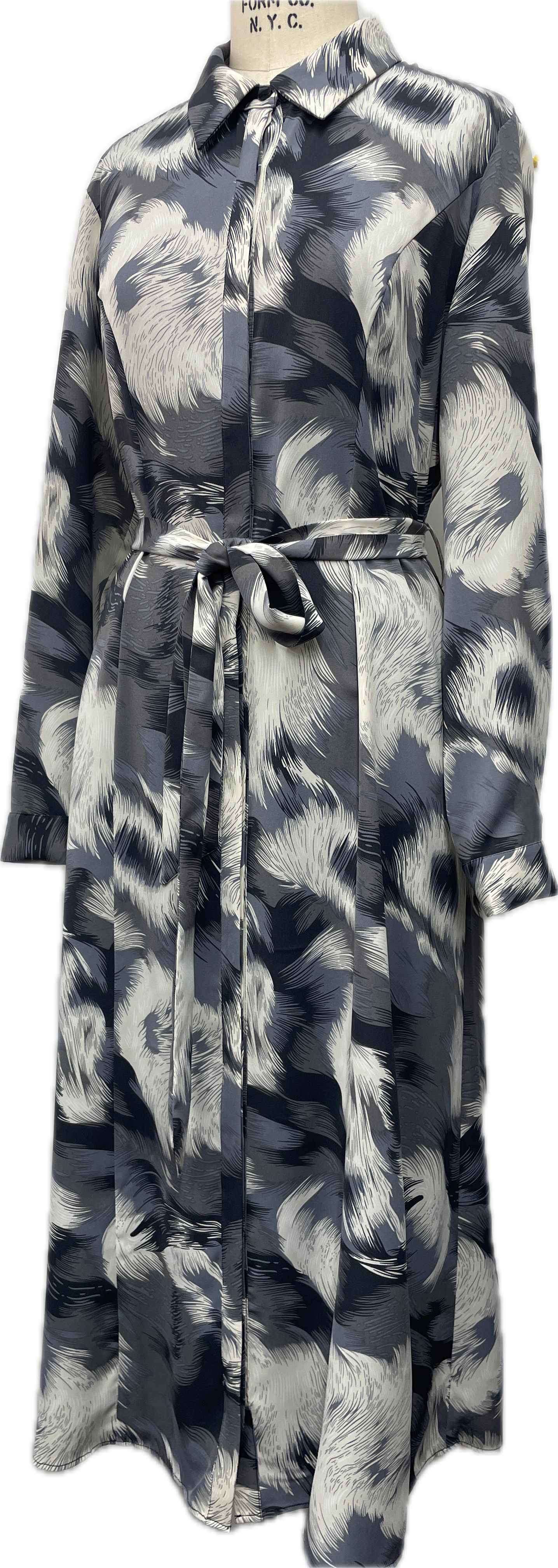 Grey Print Dress