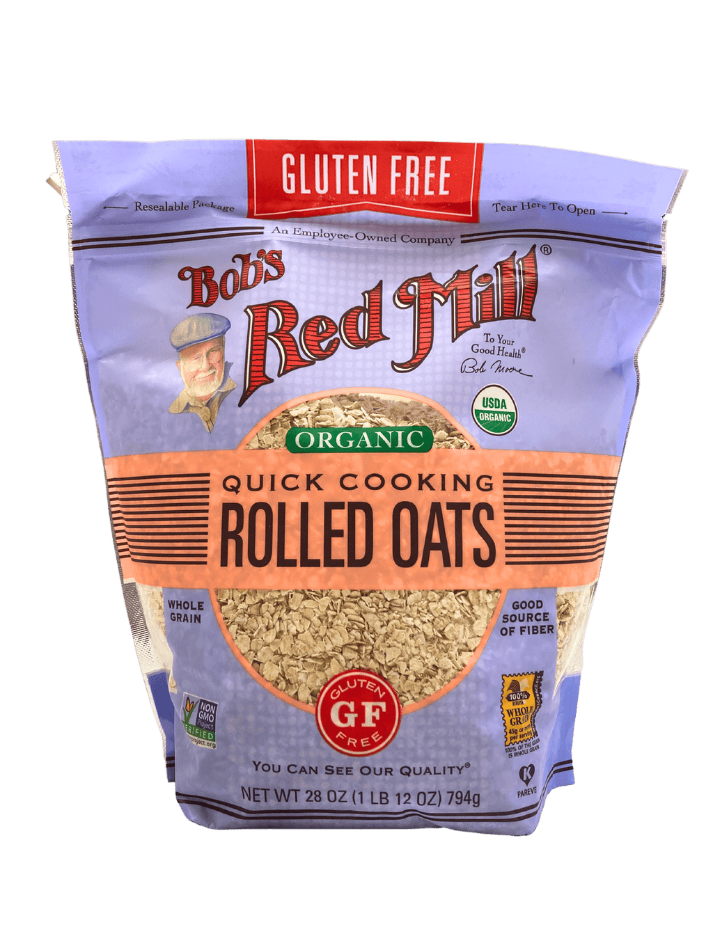 Oats, Quick Rolled, Organic, Gluten-Free, Bob's Red Mill