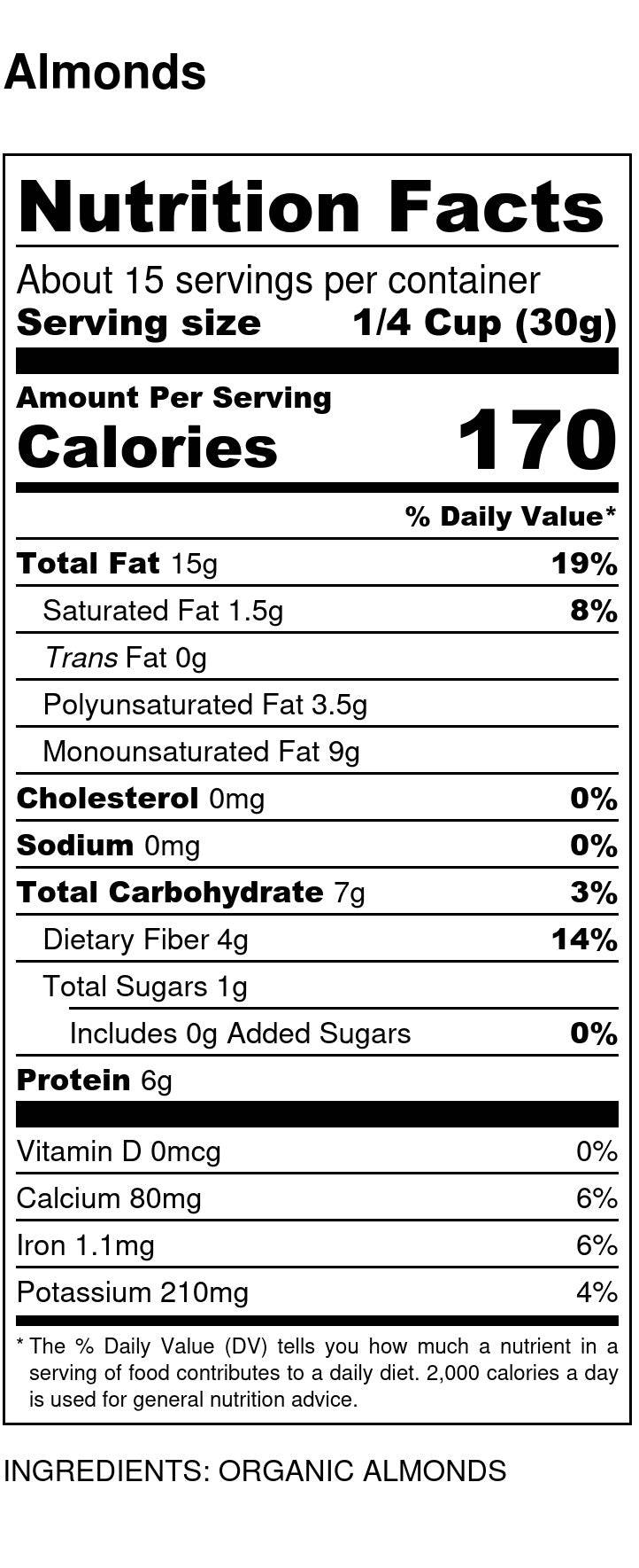 Almonds, Whole, Organic