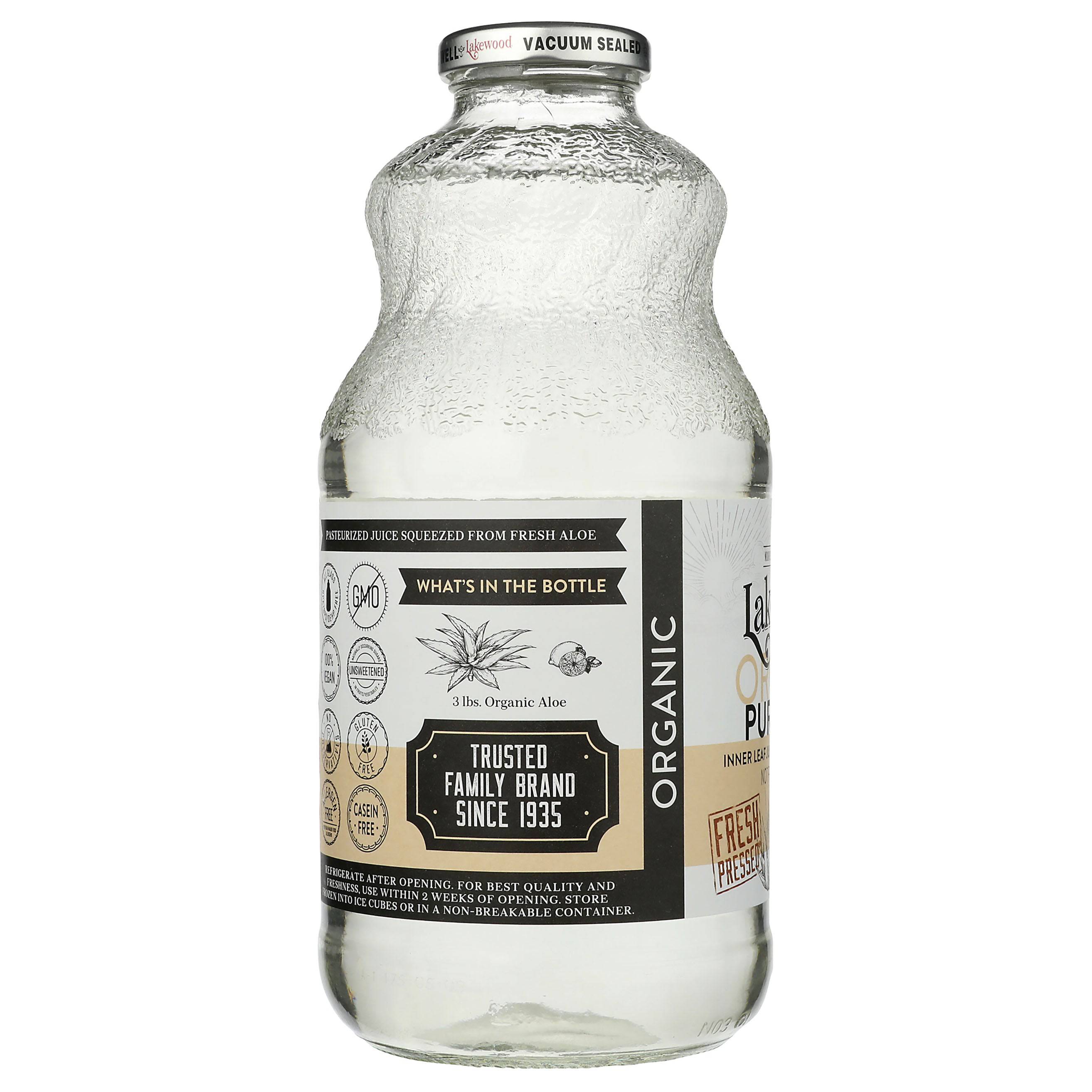 Aloe Juice, Organic, Inner Fillet Juice with Lemon, Lakewood